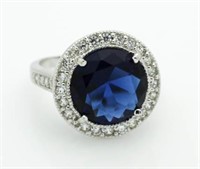 Round 6.40 ct Sapphire Designer Ring