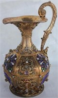 IMPORTANT GILT SILVER EWER, ENCRUSTED WITH