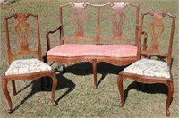 LATE 19TH C. CARVED MAHOGANY FRENCH CHIPPENDALE