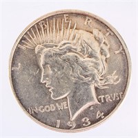 Coin 1934 D Peace Silver Dollar Choice AU