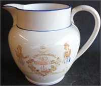 19TH ENGLISH TRANSFERWARE PITCHER WITH UNION IS