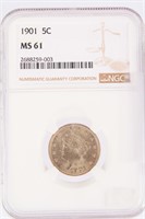 Coin 1901 Liberty Nickel MS51 Graded By NGC
