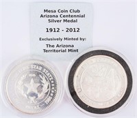 Coin 2 Silver Rounds Mesa Coin Club  & Texas