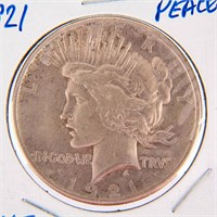 Coin 1921 Peace Silver Dollar Extra FIne