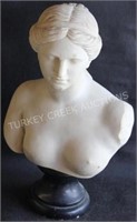 19TH C. CARVED MARBLE BUST, CLASSICAL FEMALE