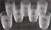 SET OF 7 WATERFORD TUMBLERS 4 1/2" H