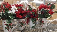 4 Decorative Christmas Mugs
