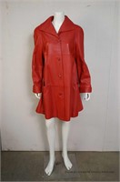 Red Lambskin Leather Jacket - Valerie Stevens - S