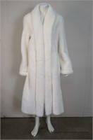 Long White Faux Fur Coat - Dennis Basso- Small