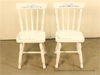 Pair of White Painted Kids Chairs