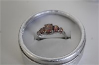 Orange fire opal ring