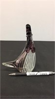 MURANO GLASS  ROOSTER PURPLE AND WHITE