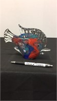 MURANO GLASS RED TEAL AND BLUE SALT WATER FISH