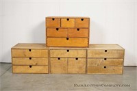 4 Wood Boxes with Drawers