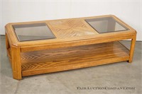 Oak with Glass Top Coffee Table