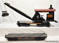 BUDDY L CLAMSHELL DREDGE WITH FLAT CAR
