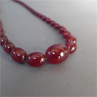 Graduated Bead Amber Strand Necklace....