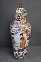 Large Asian Porcelain Covered Urn