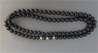 Black Onyx & Gold Bead Necklace