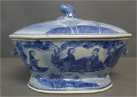 Antique Blue and White Canton Soup Tureen