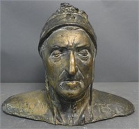 Patinated Bronze Bust of Dante Alighieri
