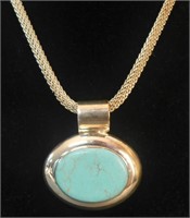Sterling and Turquoise Pendant & Chain