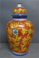 Large Covered Terracotta Jar