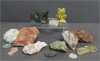 Rock and Carved Frog Collection