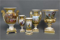 Antique Old Paris Porcelain Urns and Vases