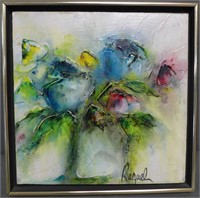 Signed Modern Floral Painting