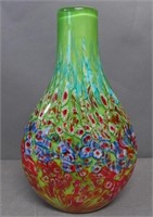 Murano Glass Millefiori Style Pillow Vase