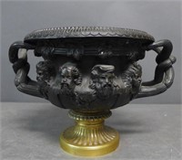 Antique Patinated Bronze Centerpiece  Warwick Vase