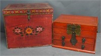 Two Decorative Vintage Hinged Boxes