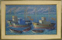 Signed Pointillism Painting