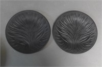 Lalique Crystal Black Algues Plates