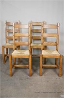 Set of 4 Rush Seat Chairs - Italy