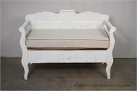 White Storage Bench with Cushion