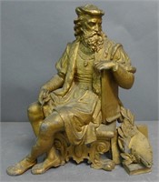Gilt Painted Spelter Figural Statue
