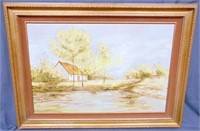 Oil Painting on Hillside Original Canvas