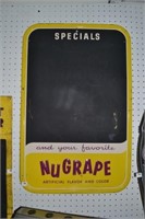 Vintage NuGrape Tin Menu Board
