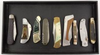 (9) folding knives to include; Whitetail