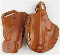 (2) Leather holsters to include; Bianchi 7/7L