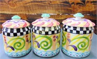 Vicki Carroll Razzle Dazzle 3 Piece Canister Set