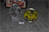 Crystal & Flower Paperweight