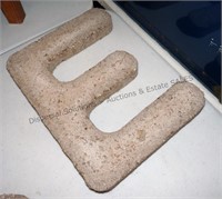 Letter "E"  Lightweight Cement -approx: 16" X 12"