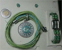 Cote d'Azur matching Jewelry Set watch, necklace,