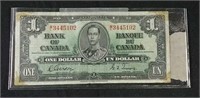 1937 "Narrow Band" Canada 1 Dollar Bill