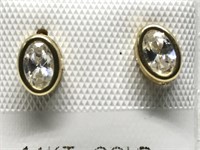 41B- 14k Gold Cubic Zirconia Earrings