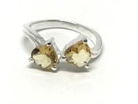 49B- Sterling Silver Citrine Ring - Size 6 1/2