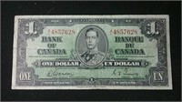 1937 Canada 1 Dollar bill